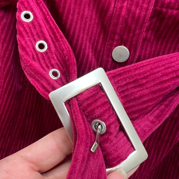 SUGARLIPS Corduroy Shirt Dress in Red Merlot Women’s XS NWT NEW - Picture 7 of 13